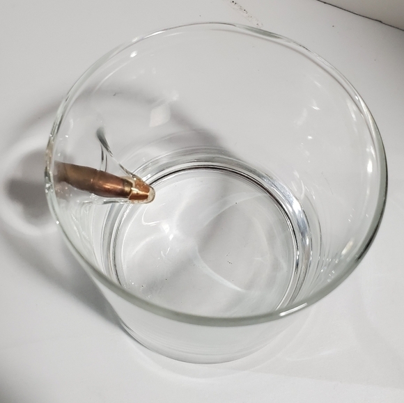 Whiskey rocks Glass bullet shooting in the side BenShot barware Mancave - Picture 6 of 8